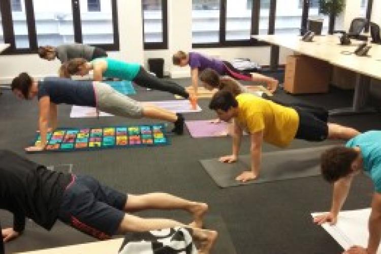 office fitness class